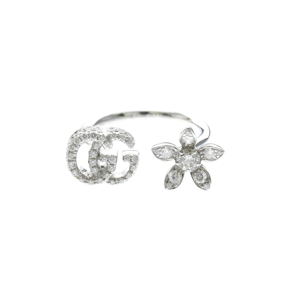 Gucci Flora Diamond Ring White Gold (18K) Fashion Diamond Band Ring Silver